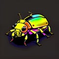 Flour Beetle Animal Style Print Design Logo. Generative AI.