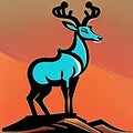 Gazelle Animal Style Print Design Logo. Generative AI. Royalty Free Stock Photo
