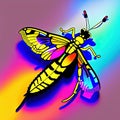 Mayfly Animal Style Print Design Logo. Generative AI.