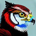 Red-Shouldered Hawk Animal Style Print Design Logo. Generative AI.