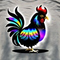 Silkie Chicken Animal Style Print Design Logo. Generative AI.