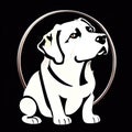 Silver Labrador Animal Style Print Design Logo. Generative AI.
