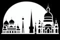 Oskemen, Shyghys Qazaqstan, Kazakhstan. Black & White City Logo. Generative AI.