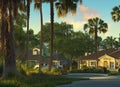 Palma Ceia Pines neighborhood in Tampa, Florida USA.