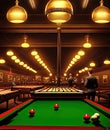 Snooker Parlours Commercial Business. Generative AI. Royalty Free Stock Photo