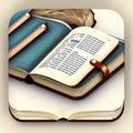 Books & Reference Software App Style Icon. Generative AI. Royalty Free Stock Photo