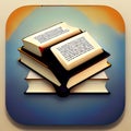 Books & Reference Software App Style Icon. Generative AI. Royalty Free Stock Photo