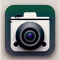 Camera Software App Style Icon. Generative AI. Royalty Free Stock Photo