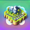 Care Simulation Software App Style Icon. Generative AI. Royalty Free Stock Photo