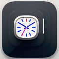 Clock, Alarm & Timer Software App Style Icon. Generative AI. Royalty Free Stock Photo