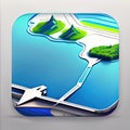 Maps & Navigation Software App Style Icon. Generative AI. Royalty Free Stock Photo