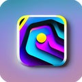 Mirror Software App Style Icon. Generative AI. Royalty Free Stock Photo