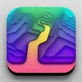 Photo Frame Software App Style Icon. Generative AI. Royalty Free Stock Photo