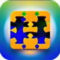 Physics-Puzzle Role-Playing Software App Style Icon. Generative AI.