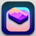 Sleep Software App Style Icon. Generative AI.