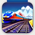 Train Simulator Software App Style Icon. Generative AI. Royalty Free Stock Photo