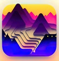 Travel & Local Software App Style Icon. Generative AI. Royalty Free Stock Photo