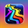 Video Editing Software App Style Icon. Generative AI. Royalty Free Stock Photo