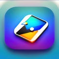 Video Player Software App Style Icon. Generative AI. Royalty Free Stock Photo