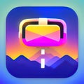 Virtual Reality Software App Style Icon. Generative AI. Royalty Free Stock Photo