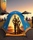 Standees & Demo Tents Commercial Business. Generative AI.