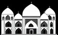 Yazd, Yazd, Iran. Black & White City Logo. Generative AI.