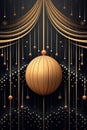 Generative ai. Artdeco Christmas background baubles winter festive background