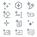 Generative AI artificial intelligence Creative Toolset Icon Pack master collection with Sparkle Accents for Smart Design and Media Royalty Free Stock Photo