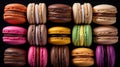 Generative AI, Assortment of macaroons, different french sweet