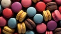 Generative AI, Assortment of macaroons, different french sweet