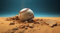 Generative AI, baseball ball in dry sand explosion, Pitchers Mound