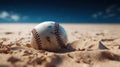 Generative AI, baseball ball in dry sand explosion, Pitchers Mound