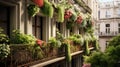 Generative AI, beautiful balcony surrounded by a tropical style garden