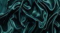 Generative AI Beautiful dark blue green silk satin background Soft folds on shiny fabric Luxury background with co Royalty Free Stock Photo