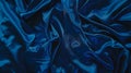 Generative AI Beautiful dark blue silk satin background Soft folds on shiny fabric Luxury background with copy spa Royalty Free Stock Photo