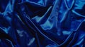 Generative AI Beautiful dark blue silk satin background Soft folds on shiny fabric Luxury background with copy spa Royalty Free Stock Photo