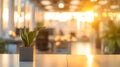 Generative AI Beautiful defocused office background - office interior panoramic background. business concept.