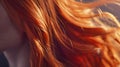 Generative AI Beautiful Hair Beauty woman with luxurious long red hair as background Beauty Model girl with Health