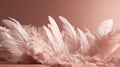 Generative AI, Beautiful light pink closeup feathers, photorealistic background.