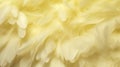 Generative AI, Beautiful light yellow closeup feathers, photorealistic background.