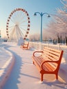 Beautiful natiral landscape of morning snowy city park 1690445953666 3