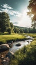 Beautiful natural rural morning landscape with a river 1690449205154 2