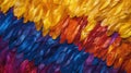 Generative AI, Beautiful rainbow colorful closeup feathers, photorealistic background, top view, aerial view.