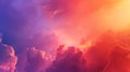 Generative AI Beautiful sunset in the clouds over the sea Red orange blue purple abstract background Day and night Royalty Free Stock Photo