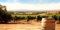 Generative AI, beautiful vineyard, green landscape. Rows of vines