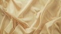 Generative AI Beige cream silk satin Draped fabric Light pale brown luxury background with space for design Flat l Royalty Free Stock Photo