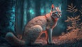 generative ai. Big cat caracal Realistic in forest at Africa Metaverse. fantastic fantasy