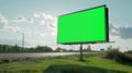 Generative AI Big empty billboard with green screen outdoors with highway business concept. Royalty Free Stock Photo