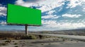 Generative AI Big empty billboard with green screen outdoors with highway business concept. Royalty Free Stock Photo