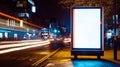 Generative AI Billboard with design space by the street of London, high quality image business concept.